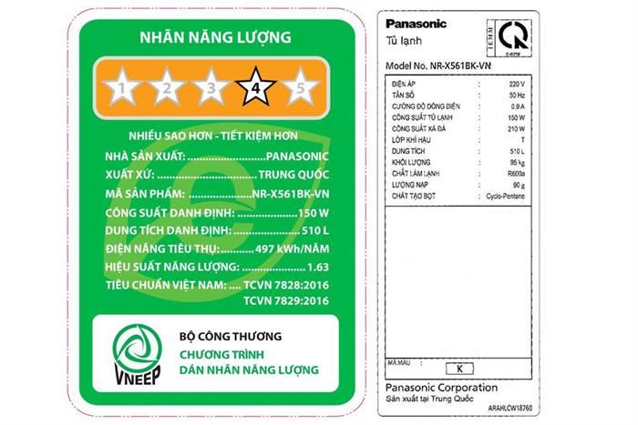 Tủ lạnh Panasonic Inverter 510 lít Multi Door NR-X561BK-VN